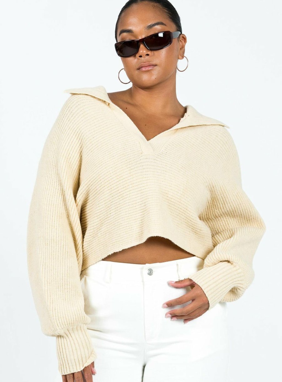 Jumpers * | Princess Polly Quinten Sweater Cream