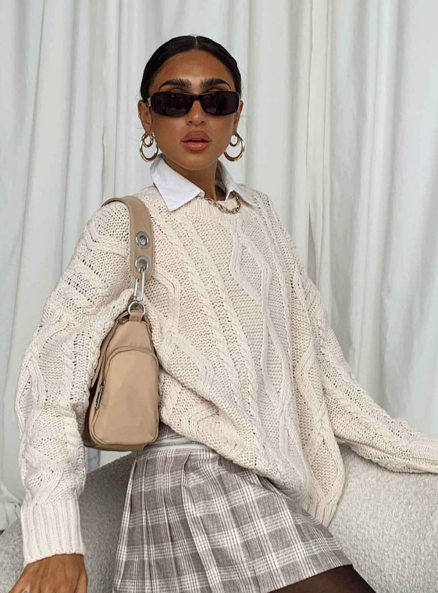 Jumpers * | Princess Polly Anaya Oversized Sweater Beige