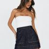 Mini Skirts * | Princess Polly Hughes Mini Skirt Dark Wash Denim