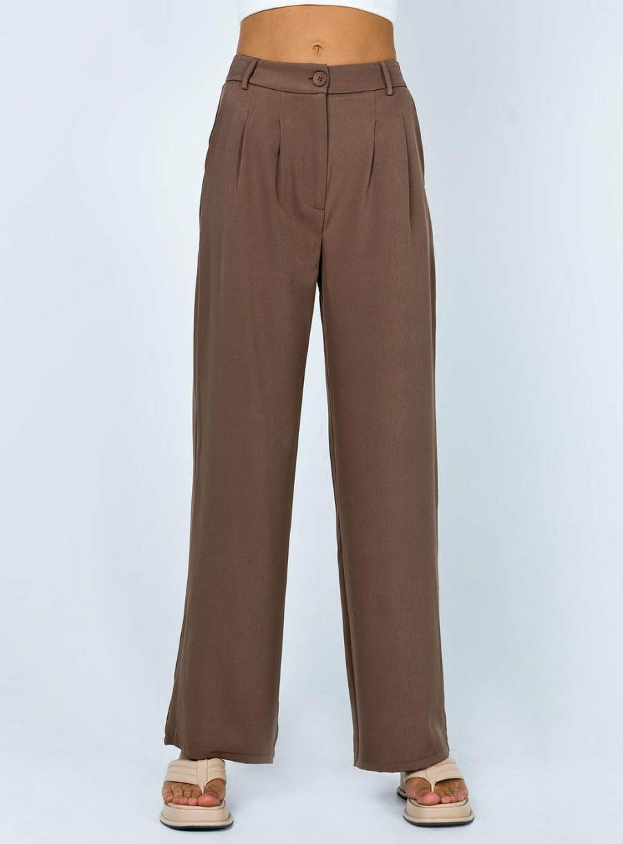 Pants * | Princess Polly Lower Impact Archer Pants Brown Eco Tall