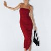 Maxi & Midi Dresses * | Princess Polly Lower Impact Tara Midi Dress Wine