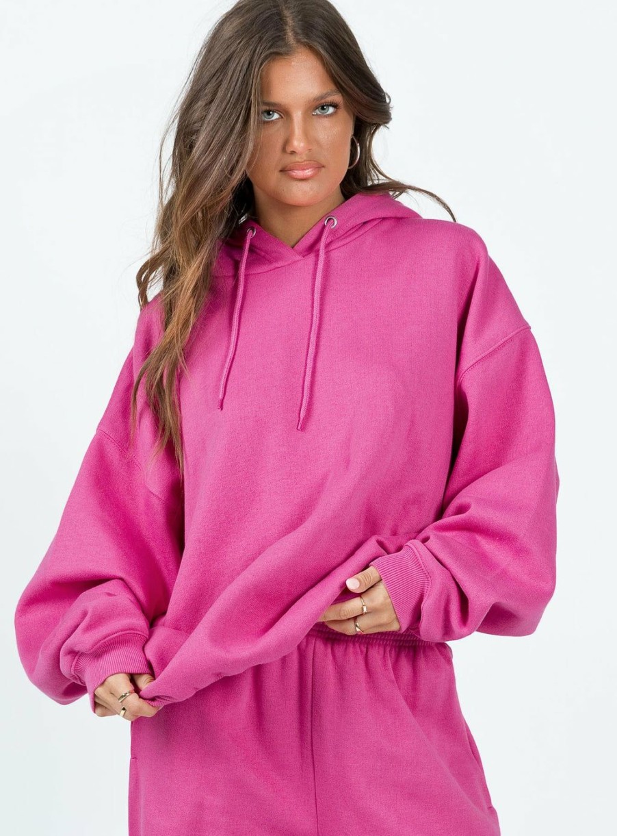 Jumpers * | Princess Polly Lower Impact Ritu Oversized Hoodie Pink