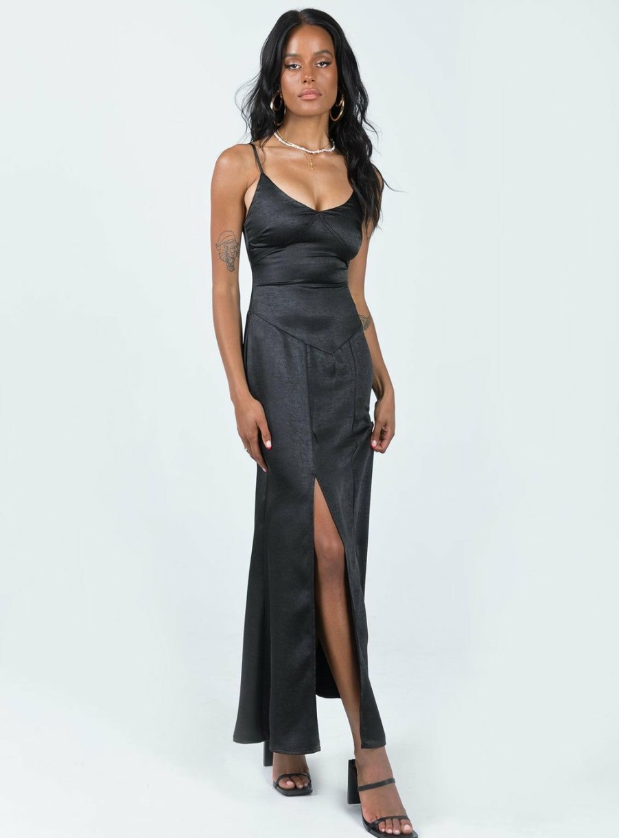 Maxi & Midi Dresses * | Princess Polly Carol Maxi Dress Black