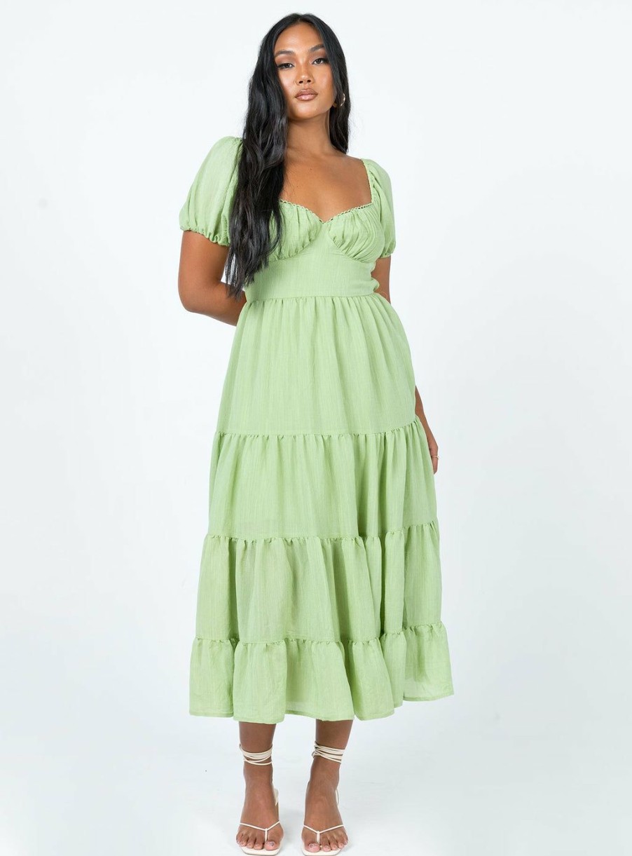 Maxi & Midi Dresses * | Princess Polly Danny Midi Dress Green