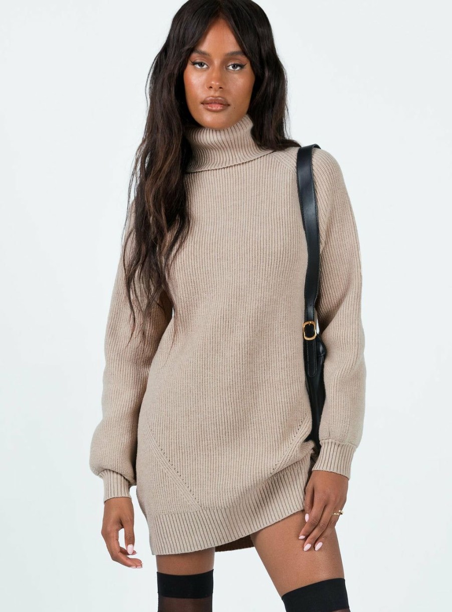 Mini Dresses * | Princess Polly Lower Impact Mellow Sweater Dress Cream