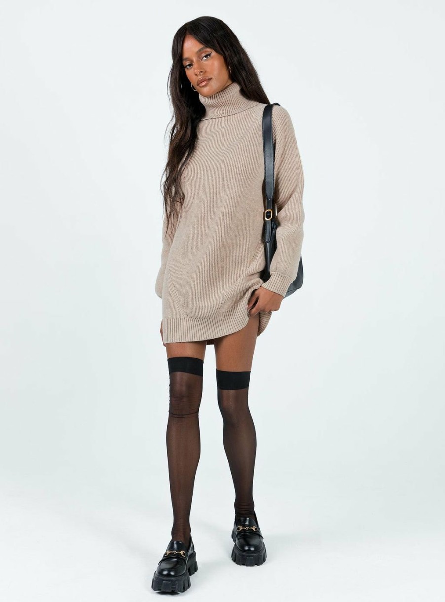 Mini Dresses * | Princess Polly Lower Impact Mellow Sweater Dress Cream