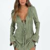 Mini Dresses * | Princess Polly Malop Long Sleeve Mini Dress Sage