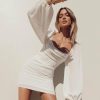 Mini Dresses * | Princess Polly Lower Impact Lillie Long Sleeve Mini Dress White