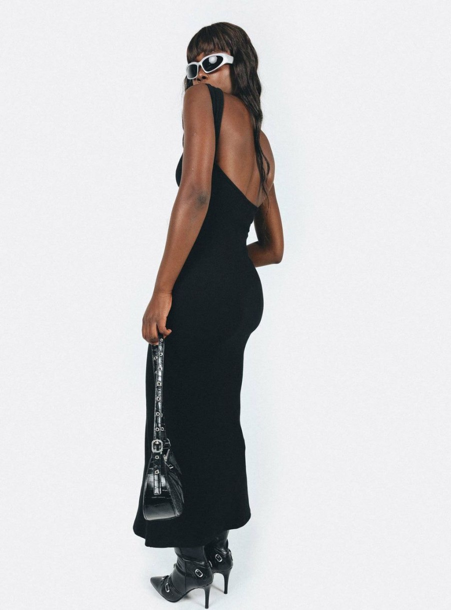 Maxi & Midi Dresses * | Princess Polly Lower Impact Smythe Maxi Dress Black