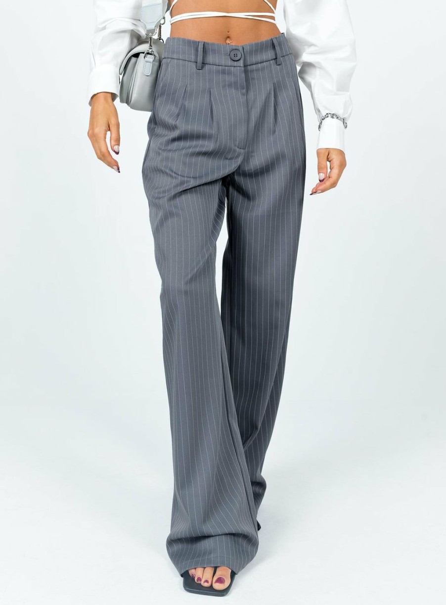 Pants * | Princess Polly Archer Pants Pinstripe Grey