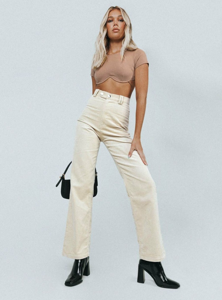 Pants * | Princess Polly Uptown Cord Pant Beige