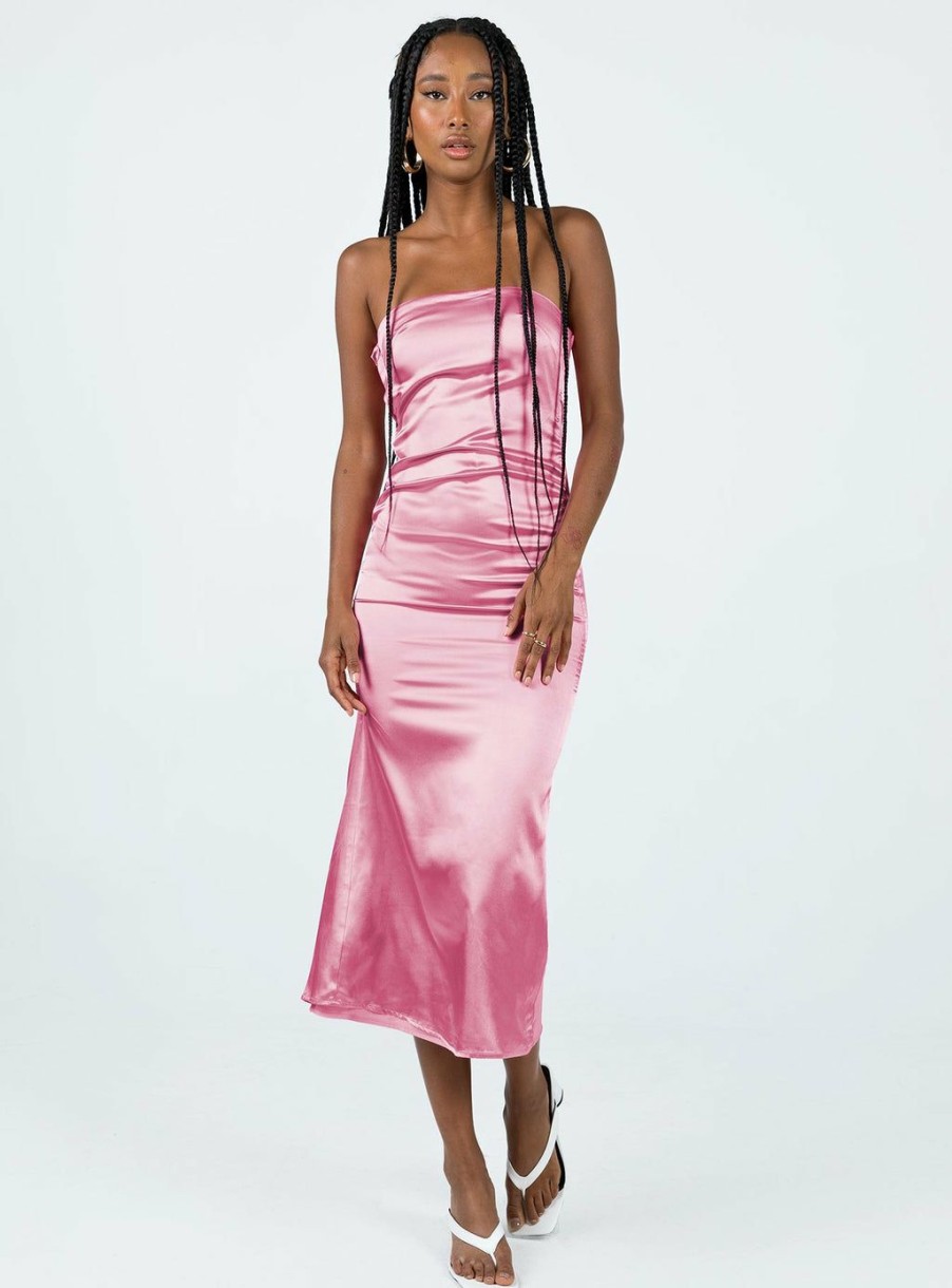 Maxi & Midi Dresses * | Princess Polly Shaya Strapless Maxi Dress Pink