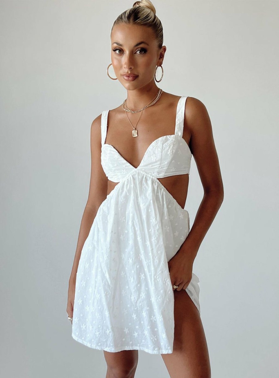 Mini Dresses * | Princess Polly Khalia Mini Dress White