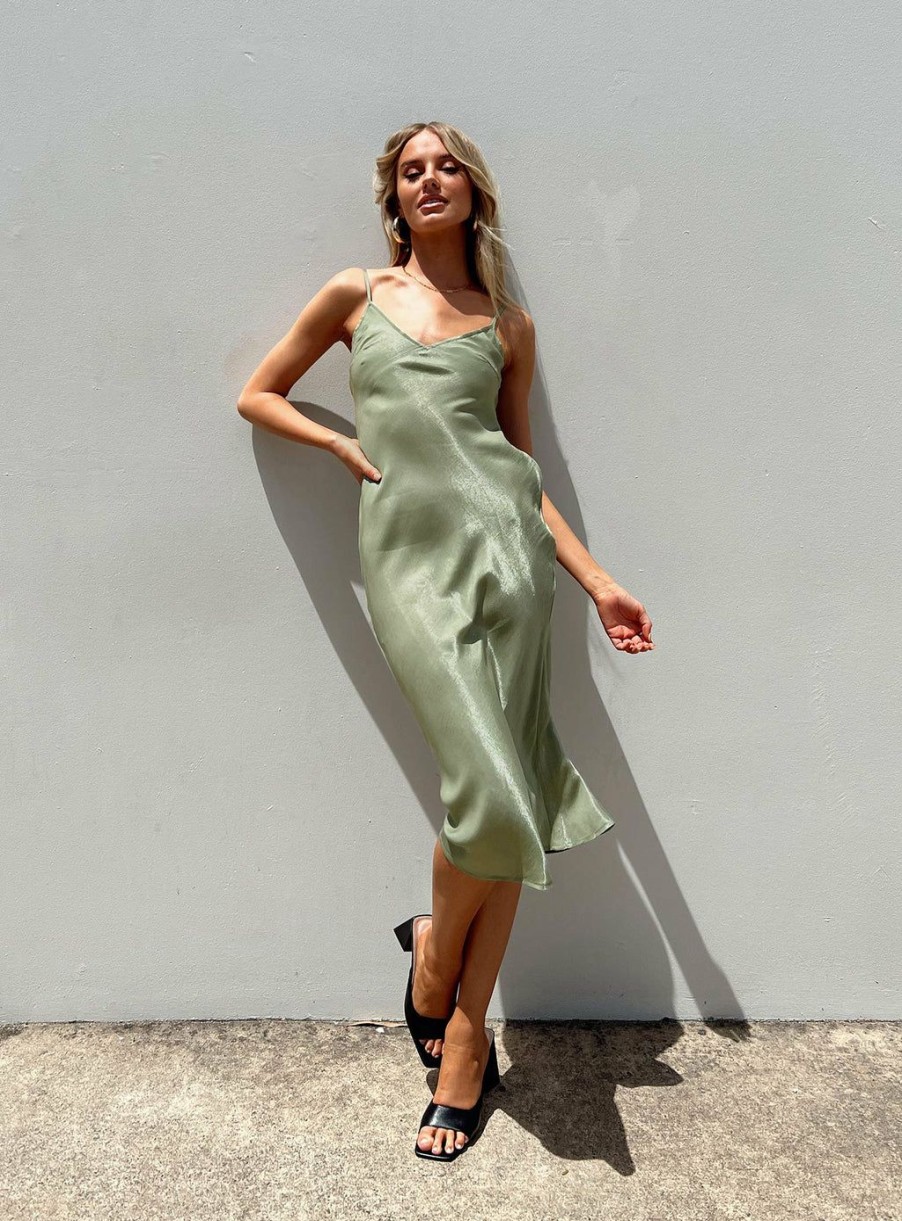 Maxi & Midi Dresses * | Princess Polly Varese Midi Dress Green