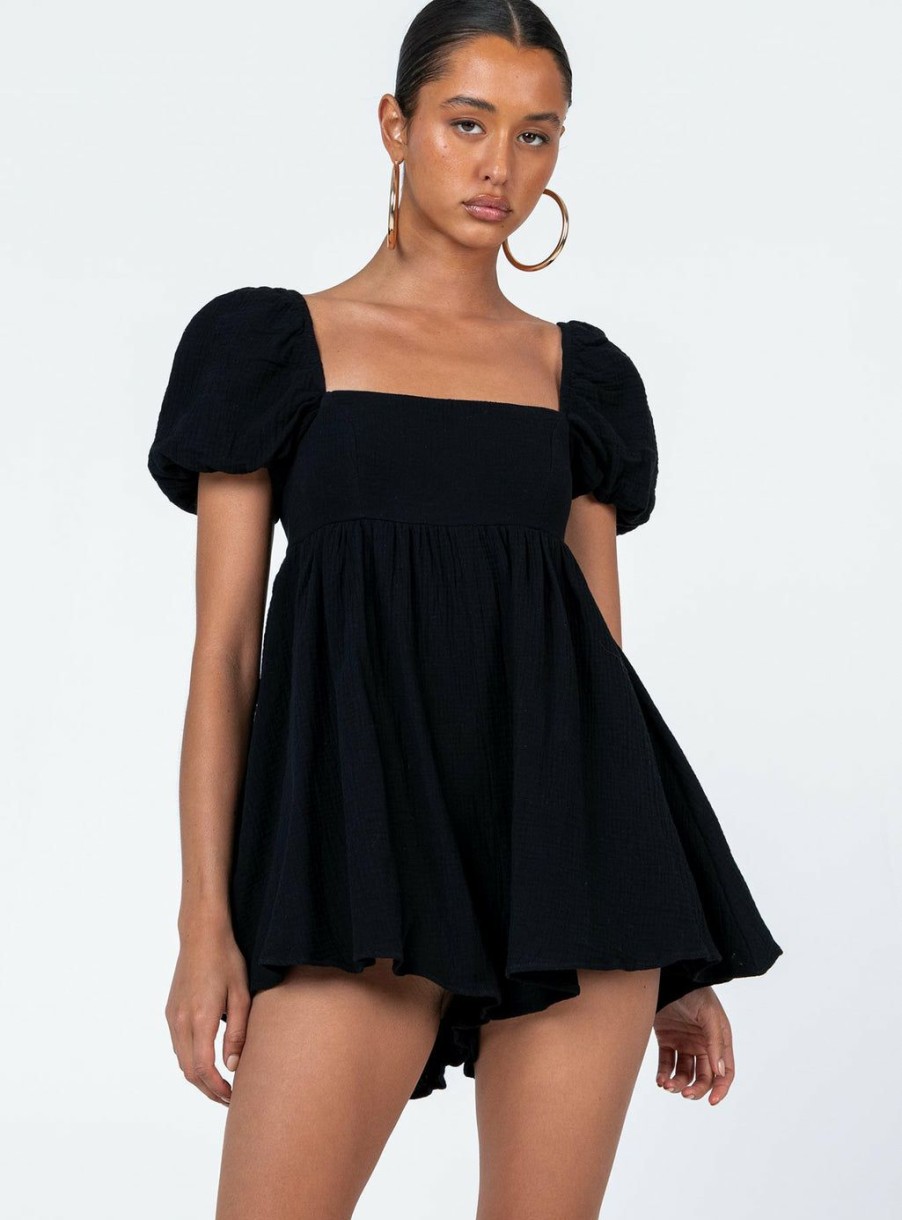 Playsuits * | Princess Polly Lorna Romper Black