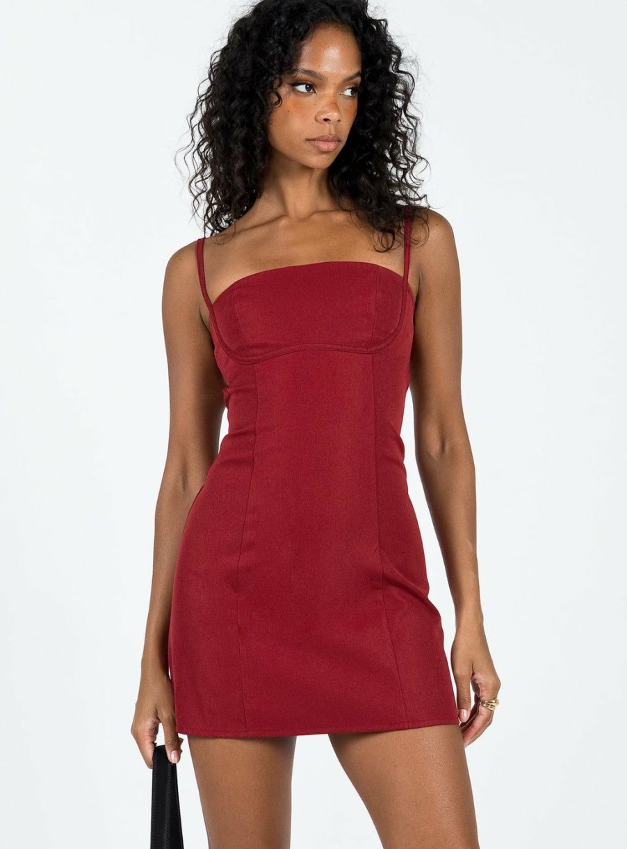 Mini Dresses * | Princess Polly Lower Impact Monza Mini Dress Red