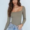 Bodysuits * | Princess Polly Charlotte Bodysuit Khaki