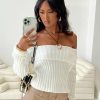 Jumpers * | Princess Polly Rossetto Knit Sweater White