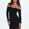 Mini Dresses * | Princess Polly Bovey Long Sleeve Mini Dress Black