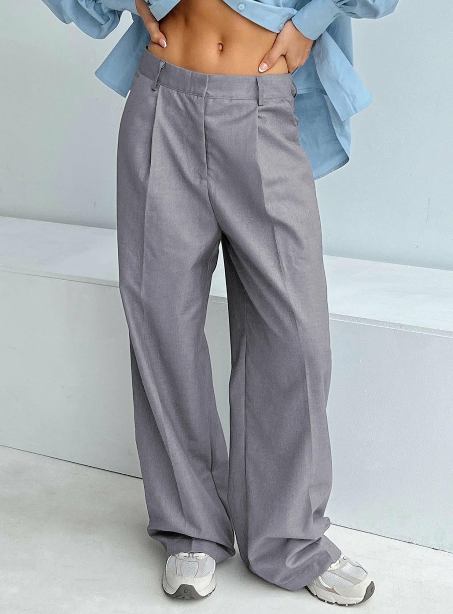 Pants * | Princess Polly Mullholland Pants Slate