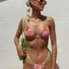 Swimwear * | Princess Polly Lower Impact Jenner Tie Side Ruched Bikini Bottoms Green / Pink Floral