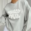 Jumpers * | Princess Polly Lower Impact Princess Polly Crew Neck Sweater Bubble Text Grey / White