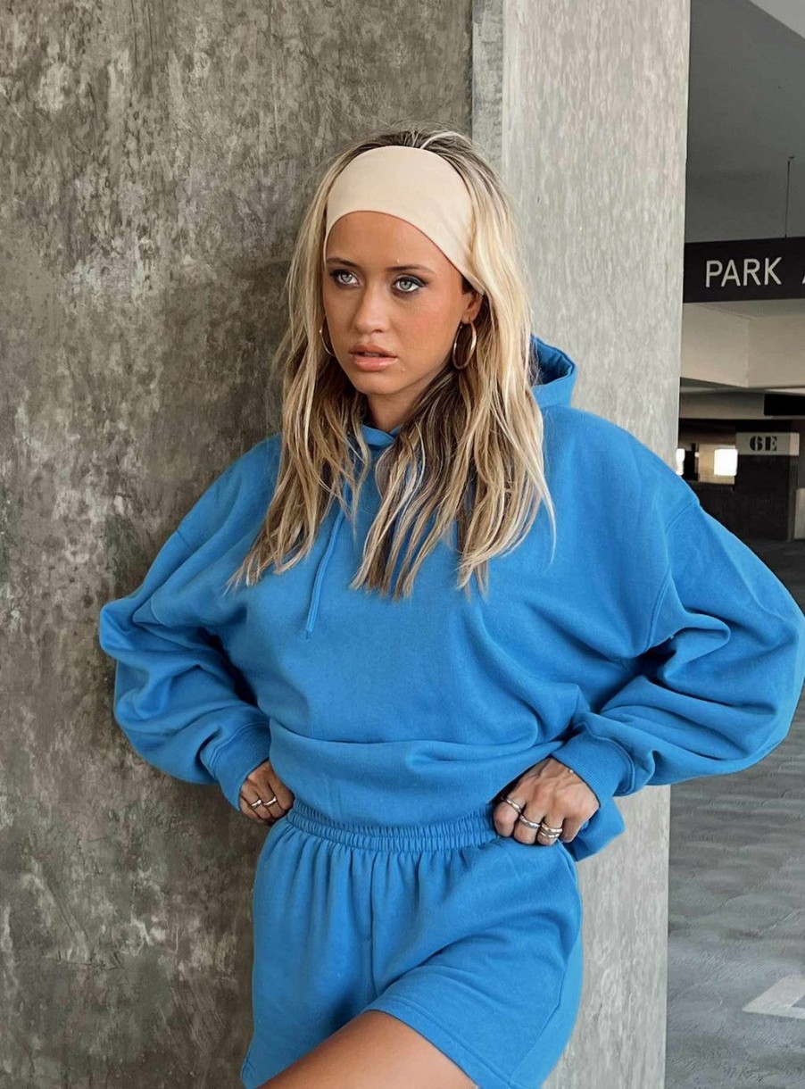 Jumpers * | Princess Polly Lower Impact Ritu Oversized Hoodie Blue