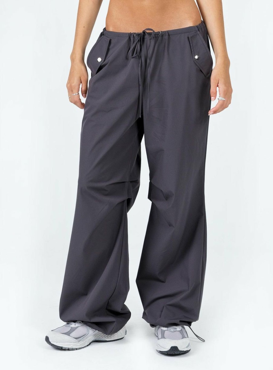 Pants * | Princess Polly Snow Parachute Pants Slate