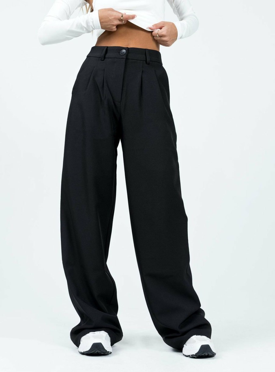 Pants * | Princess Polly Lower Impact Archer Pants Black